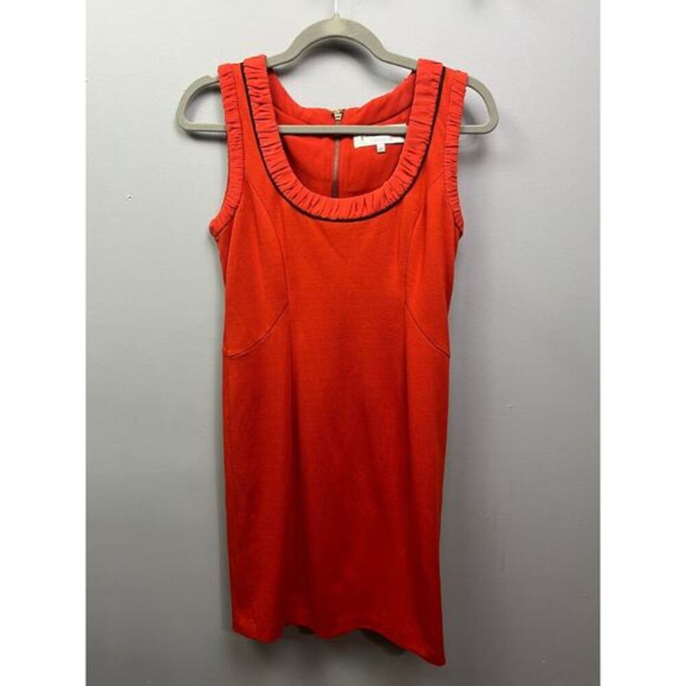 Patrizia Luca Milano XS dress sleeveless pencil dress exposed zipper back Orange